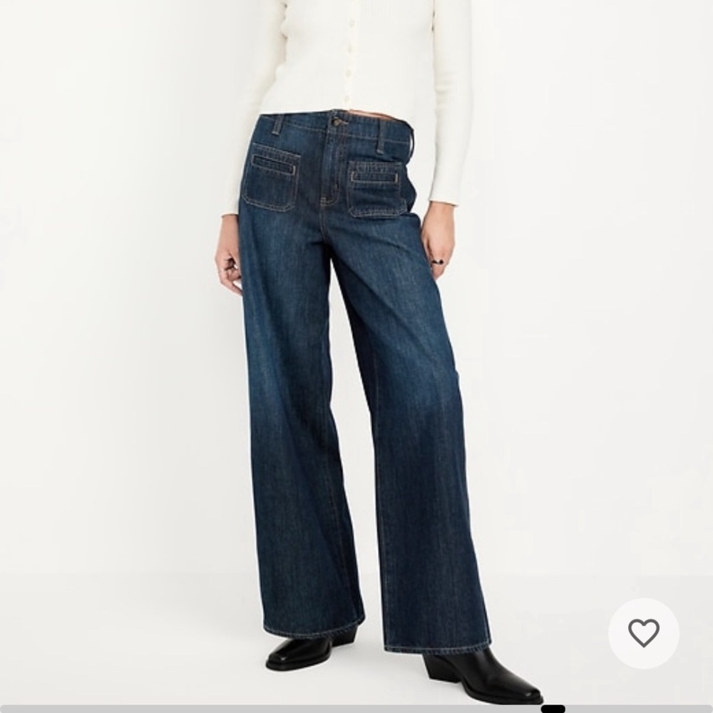 ILD NAVY High waisted baggy wide legged trouser jeans.  BRAND NEW WITH TAGS